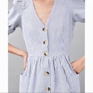 Zara/TRF Pinstripe Dress with buttons, size S